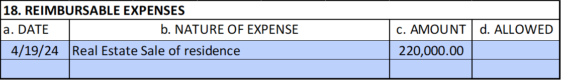 Example of Box 18 showing real estate expenses. Example of Box 18 showing real estate expenses.